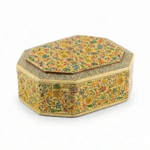 Hand-painted papier-mâché decorative box